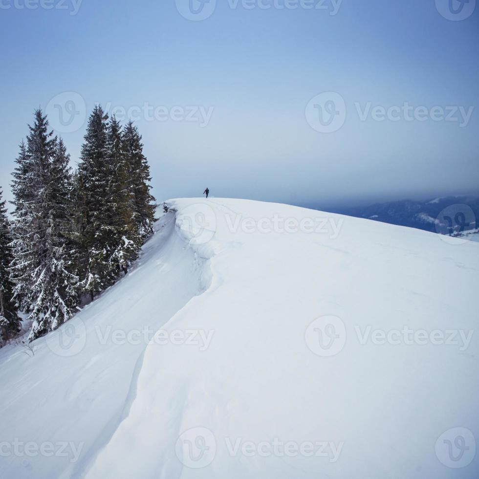 Winter landscape in mountains photo