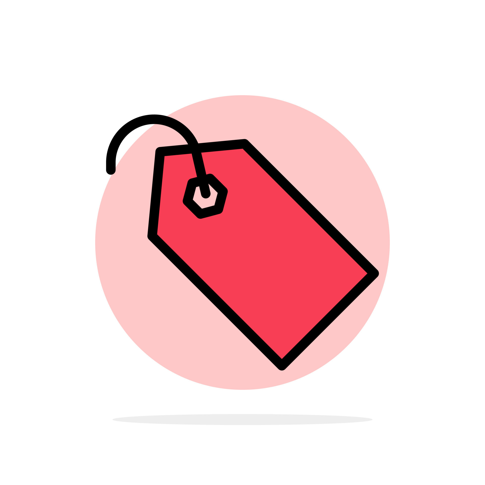 Price Tag Label Ticket Abstract Circle Background Flat color Icon