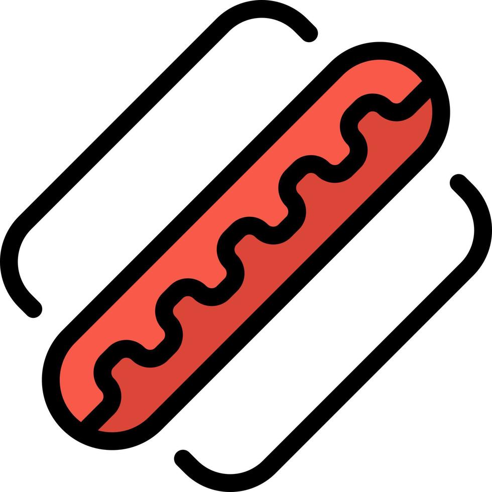 america american hotdog estados color plano icono vector icono banner plantilla