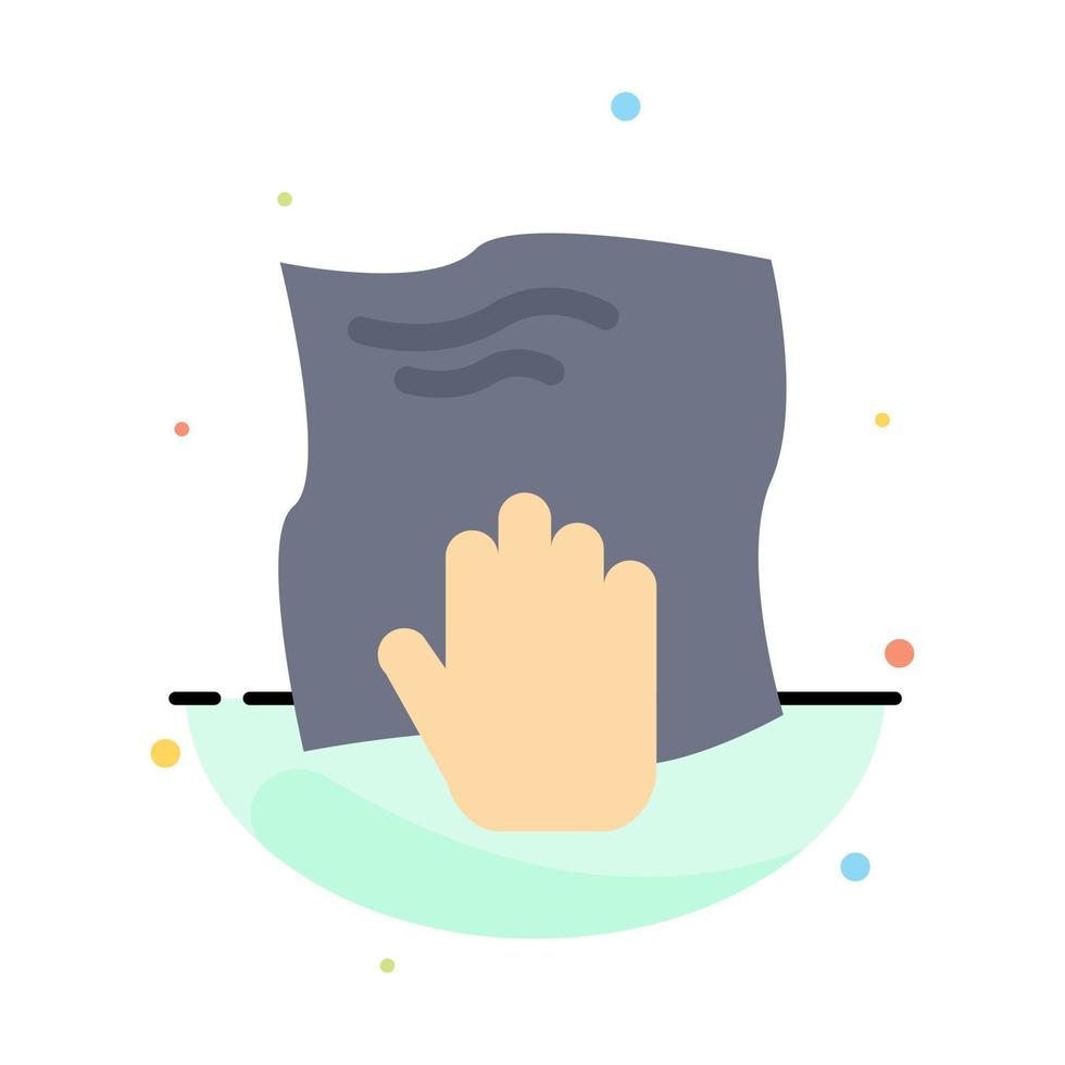 Cleaning Hand Housework Rub Scrub Abstract Flat Color Icon Template vector