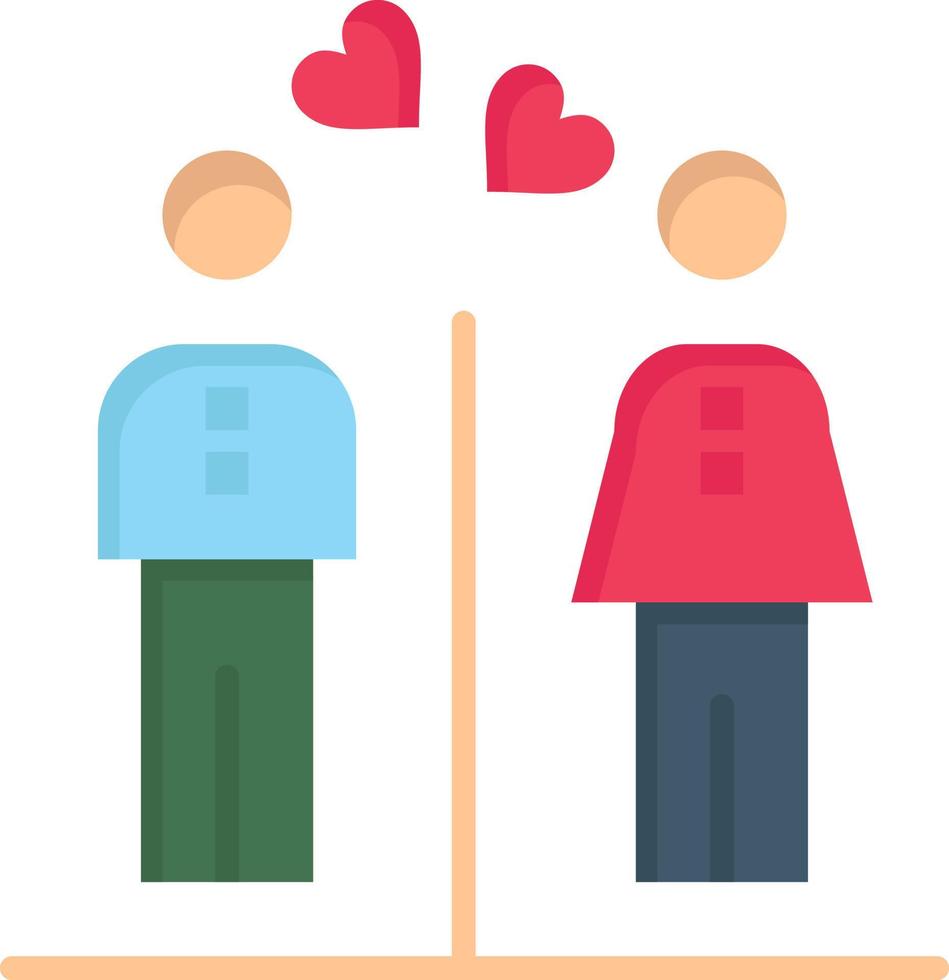 Men Women Couple Boy Girl  Flat Color Icon Vector icon banner Template