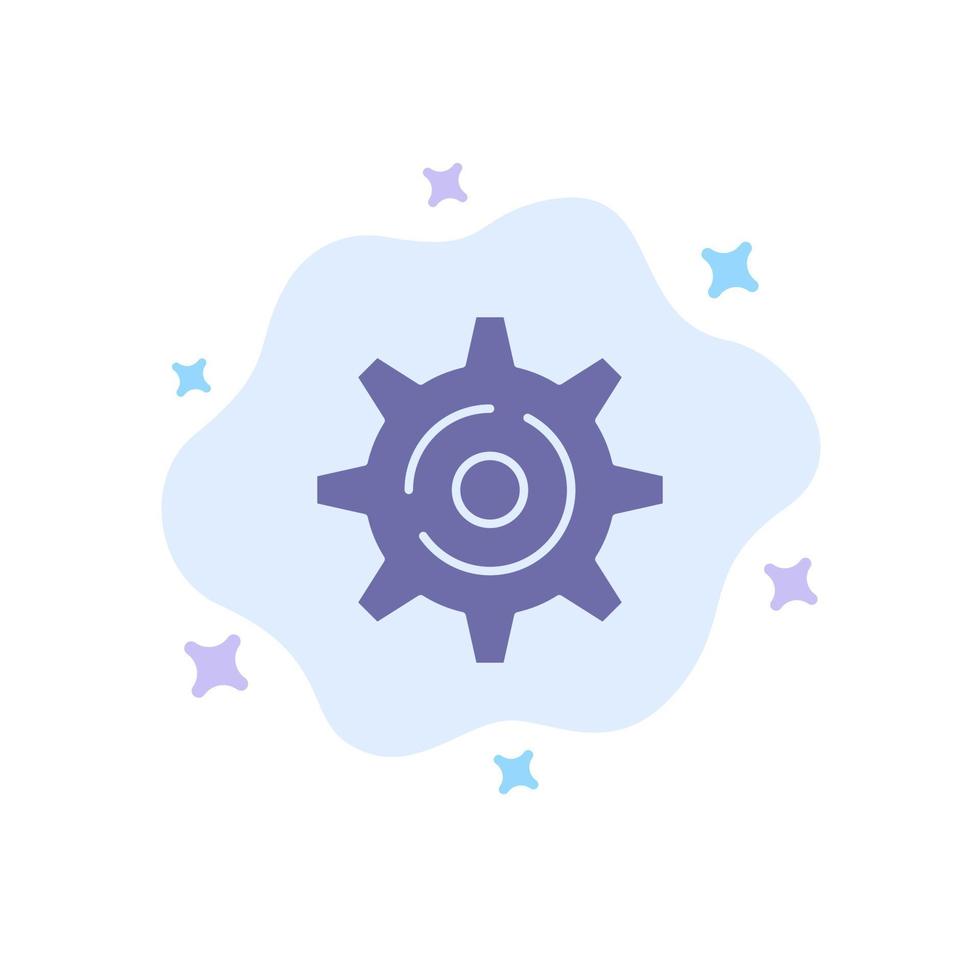 Internet Gear Setting Blue Icon on Abstract Cloud Background vector