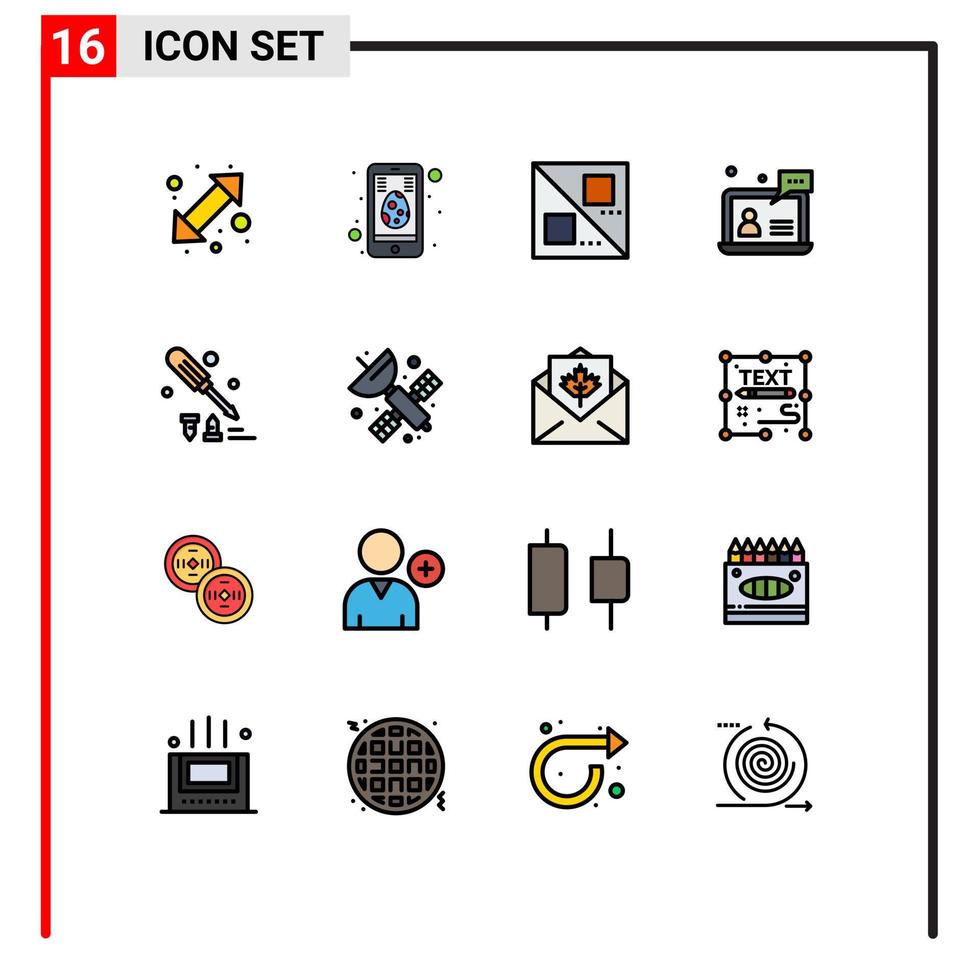 16 Creative Icons Modern Signs and Symbols of construction help cross customer chat Editable Creative Vector Design Elements