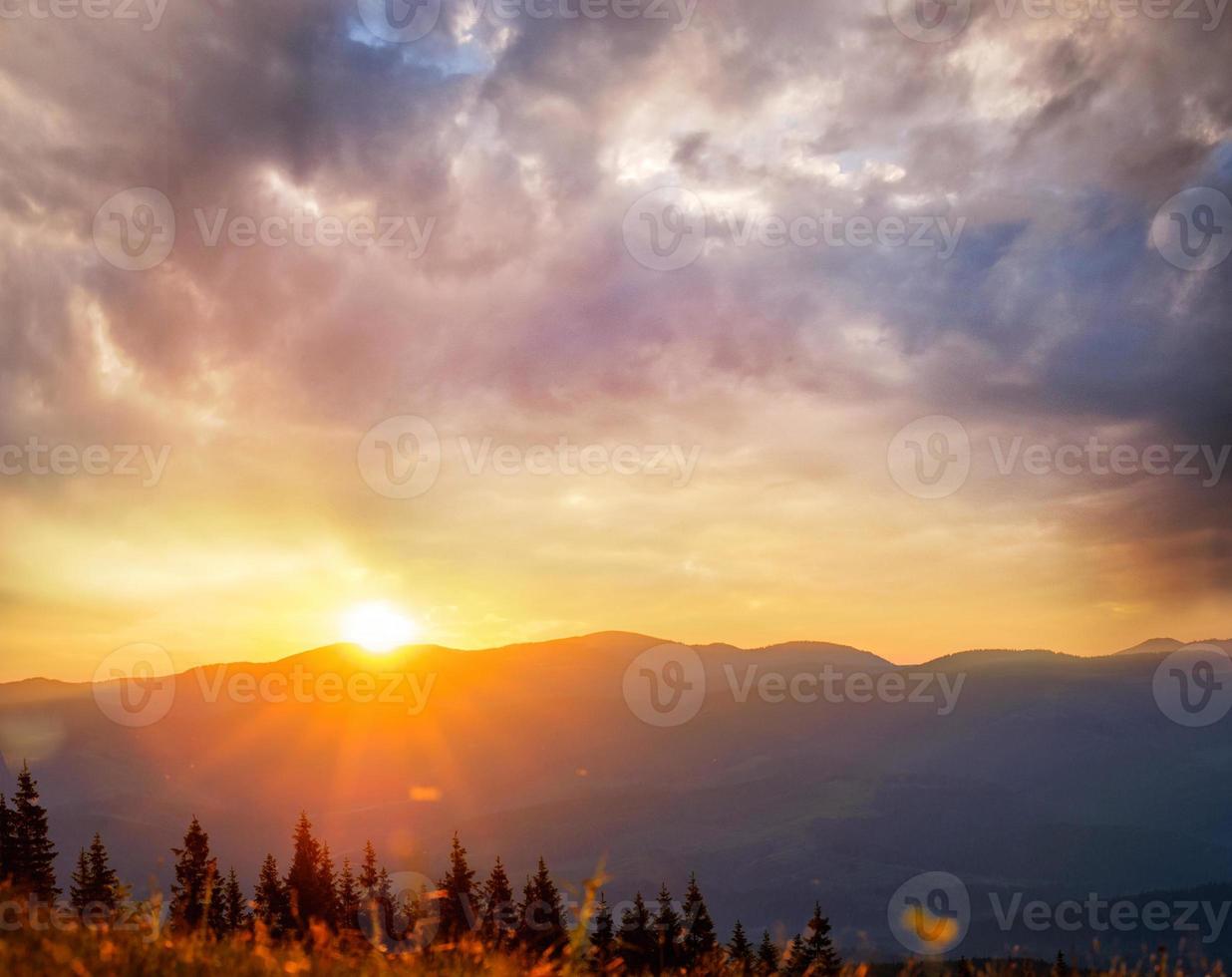 amazing mountain sunset photo