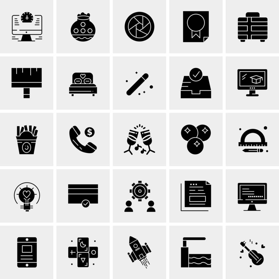 25 iconos de negocios universales vector ilustración de icono creativo para usar en proyectos relacionados con la web y dispositivos móviles