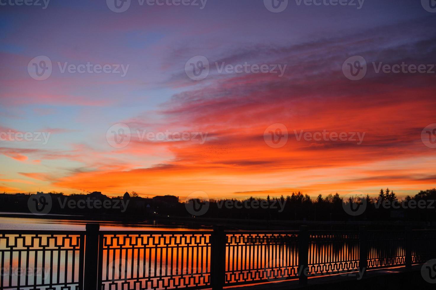 Beautiful romantic sunset photo