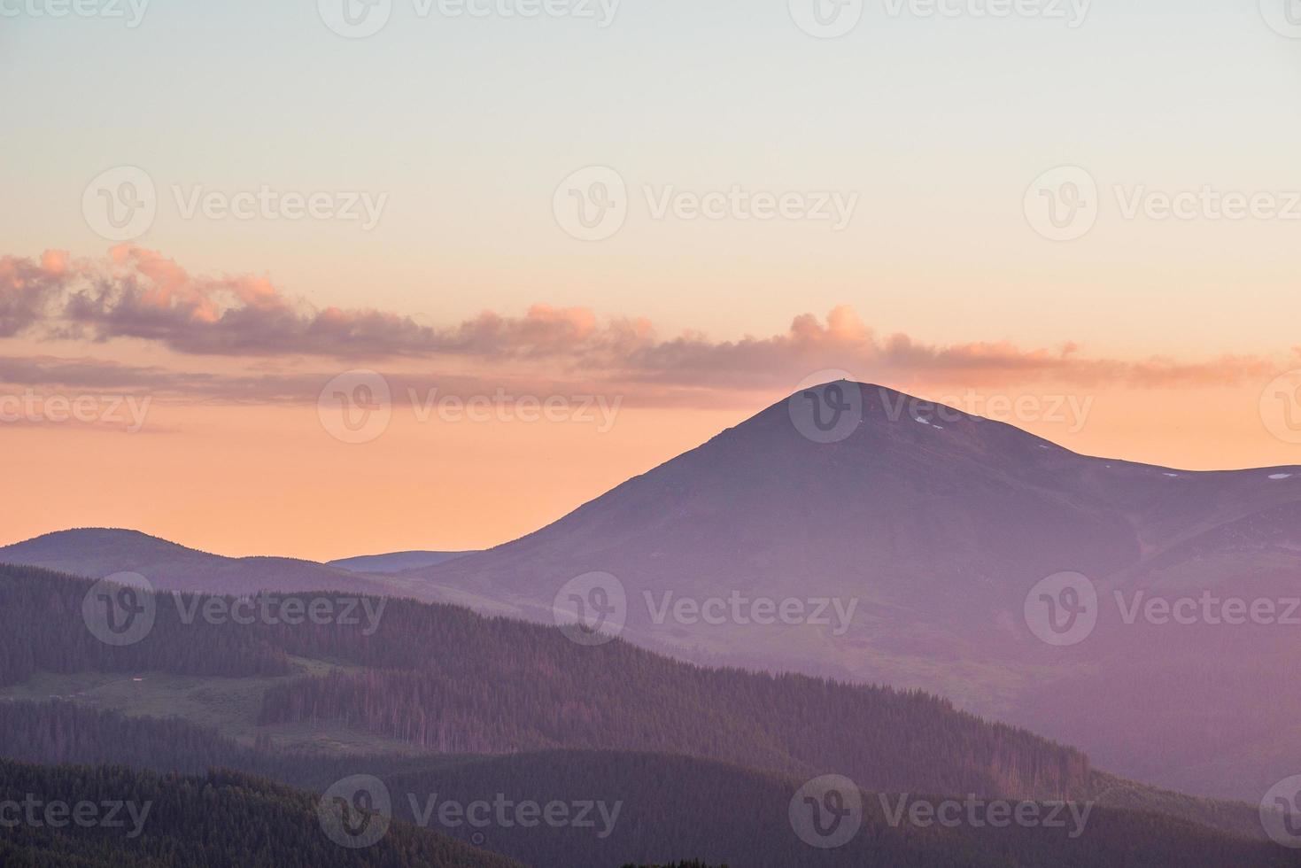 Dawn in mountains Carpathians photo