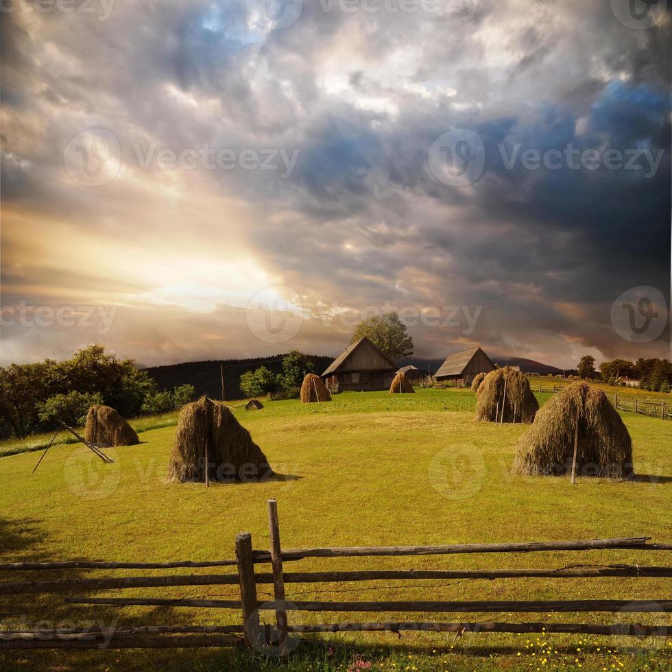 Landscape with village photo