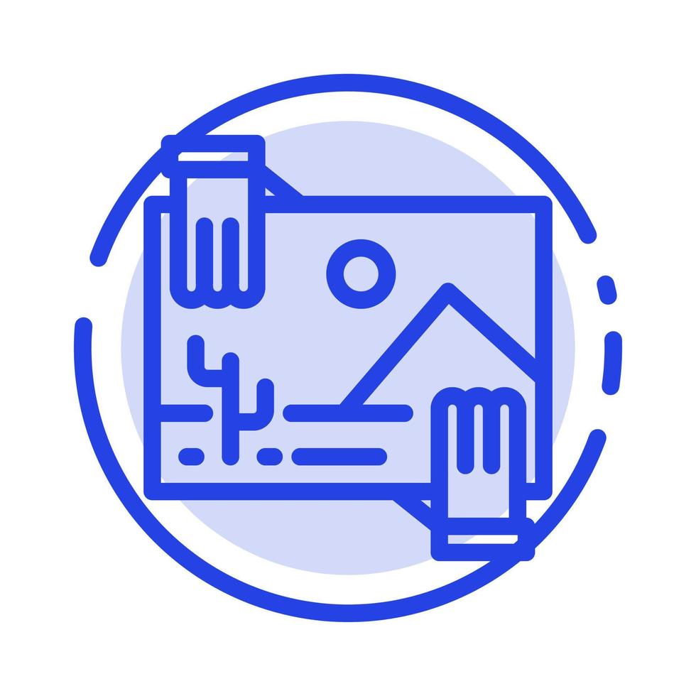 Contribution Distribution Dividend Image Photo Blue Dotted Line Line Icon vector
