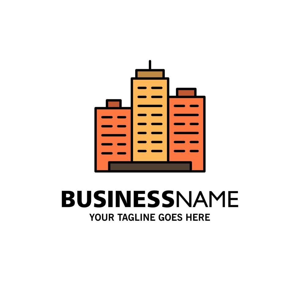 Building Architecture Business Estate Office Property Real Business Logo Template Flat Color vector