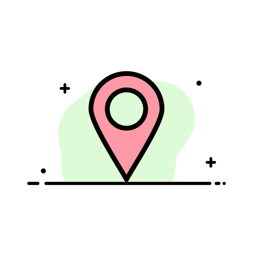Location Marker Pin  Business Flat Line Filled Icon Vector Banner Template