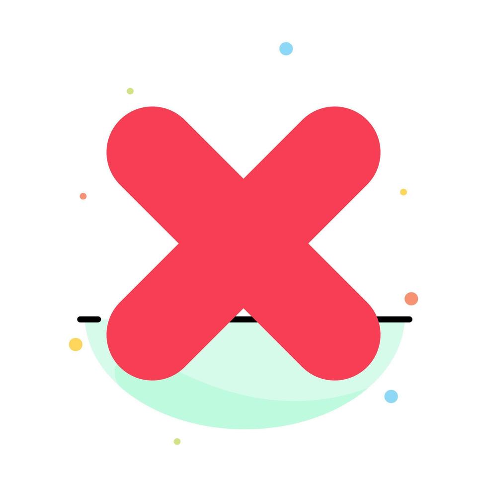 Delete Cancel Close Cross Abstract Flat Color Icon Template vector