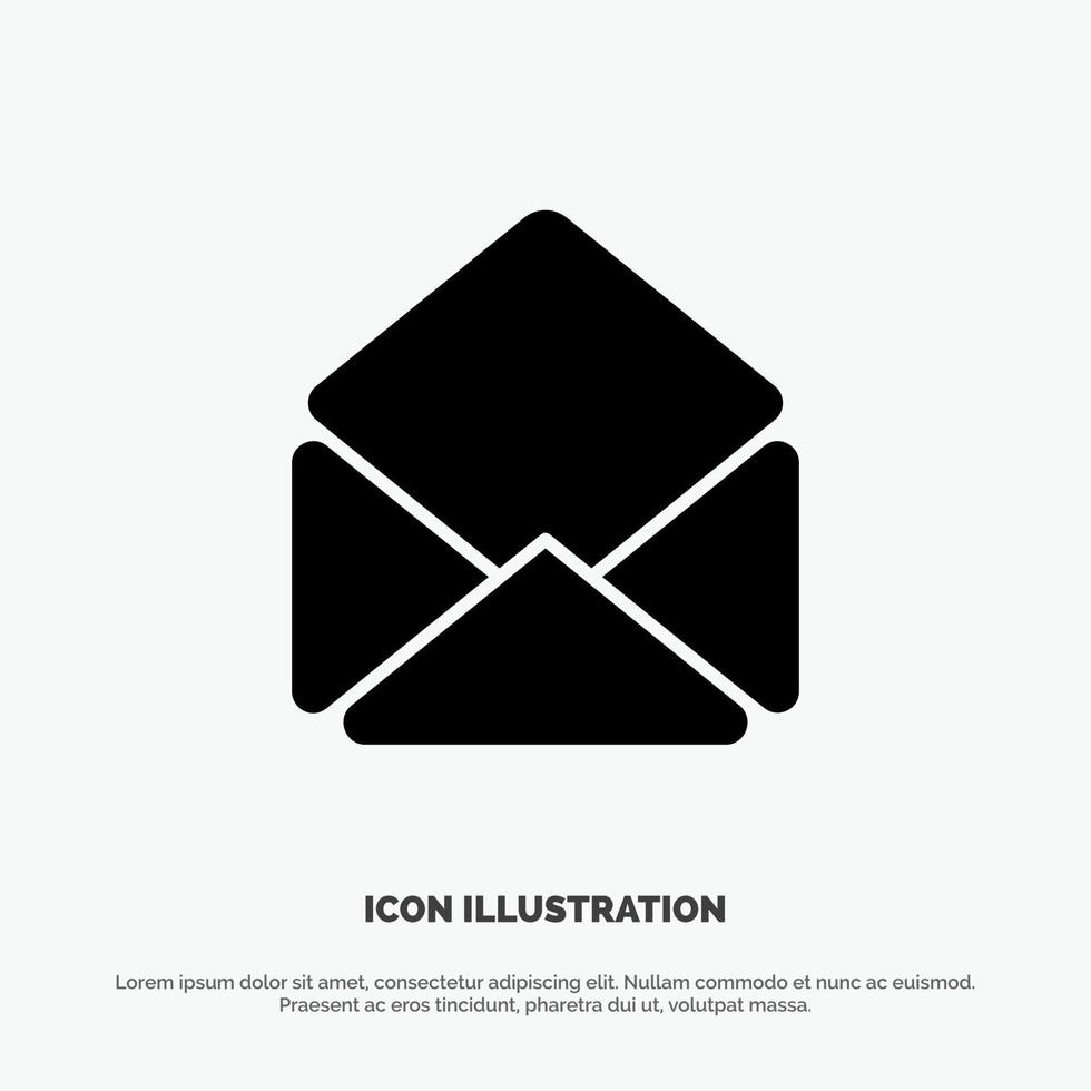 Mail Email Open solid Glyph Icon vector