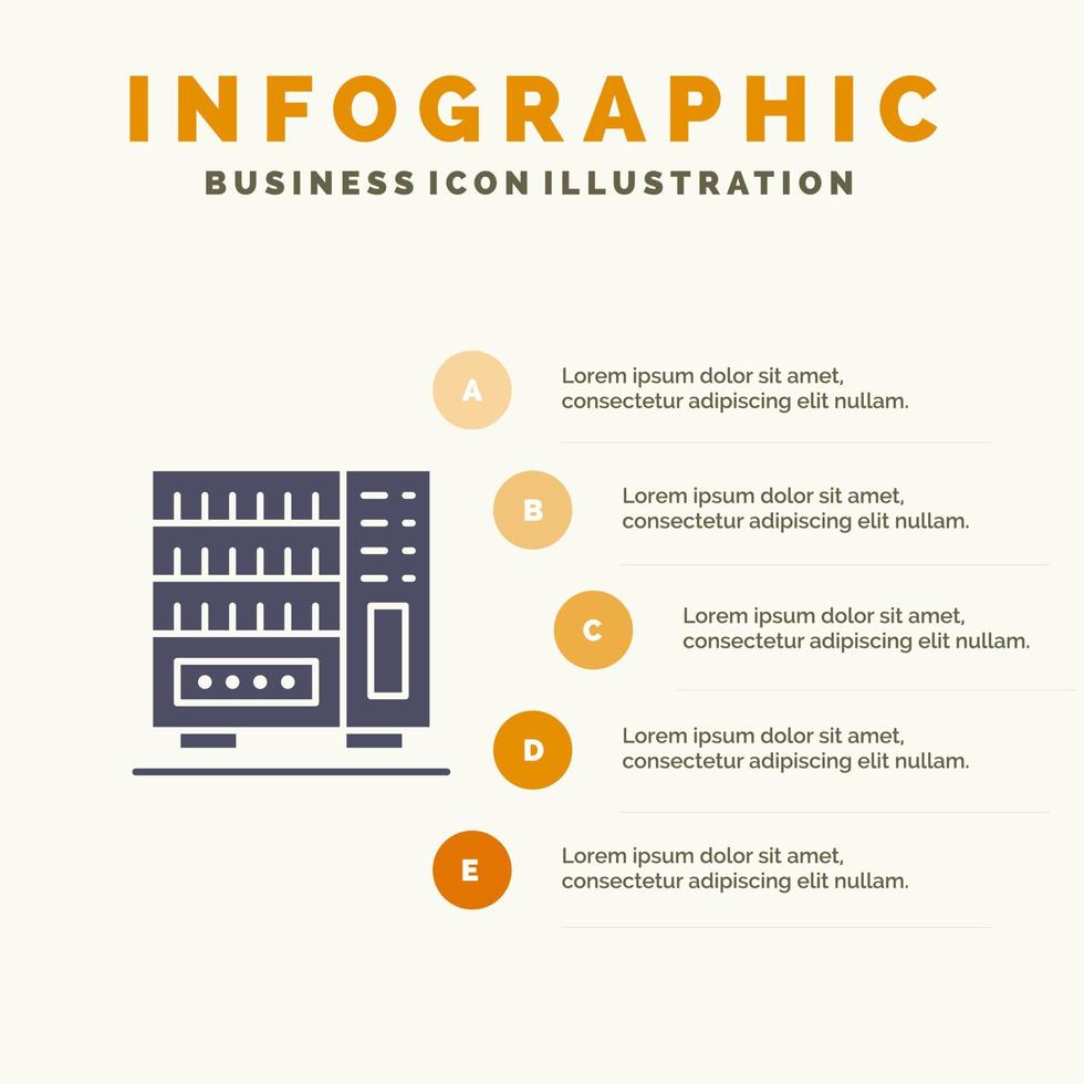 Furniture Interior Wardrobe Drawer Infographics Presentation Template 5 Steps Presentation vector