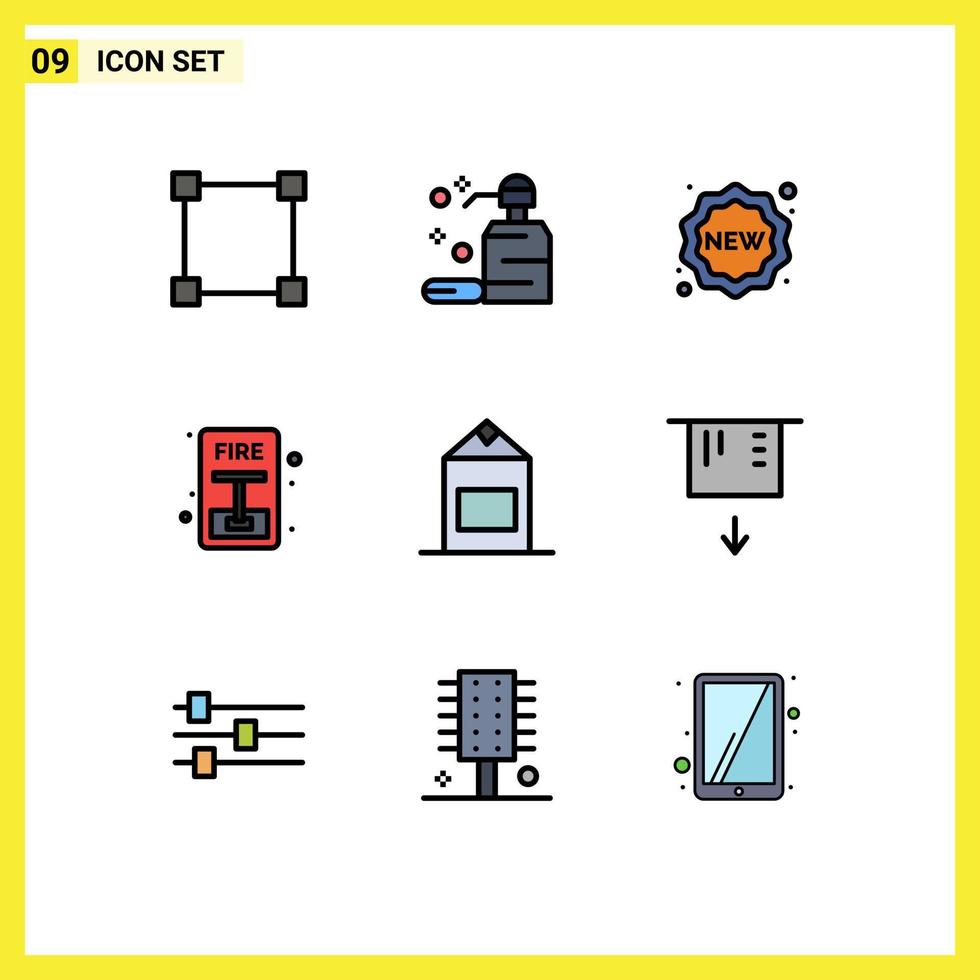9 Creative Icons Modern Signs and Symbols of yogurt milk label fire escape Editable Vector Design Elements