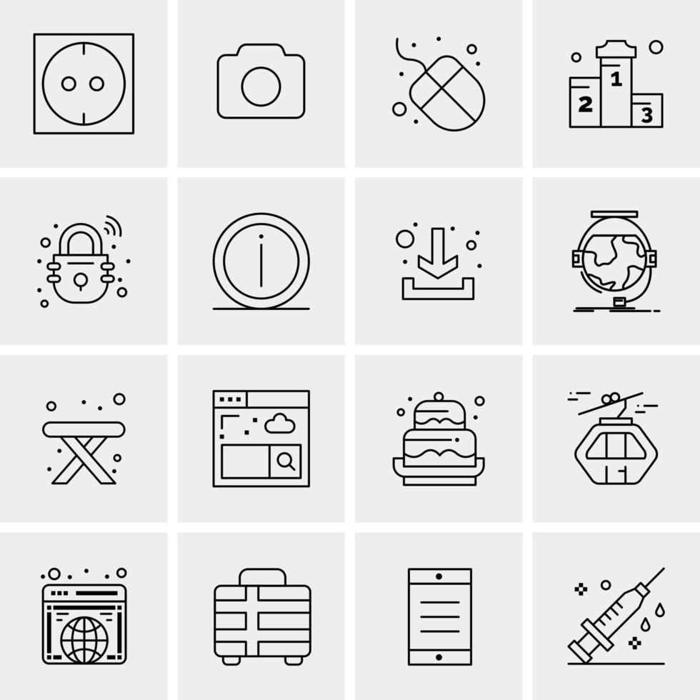 16 iconos de negocios universales vector ilustración de icono creativo para usar en proyectos relacionados con la web y dispositivos móviles