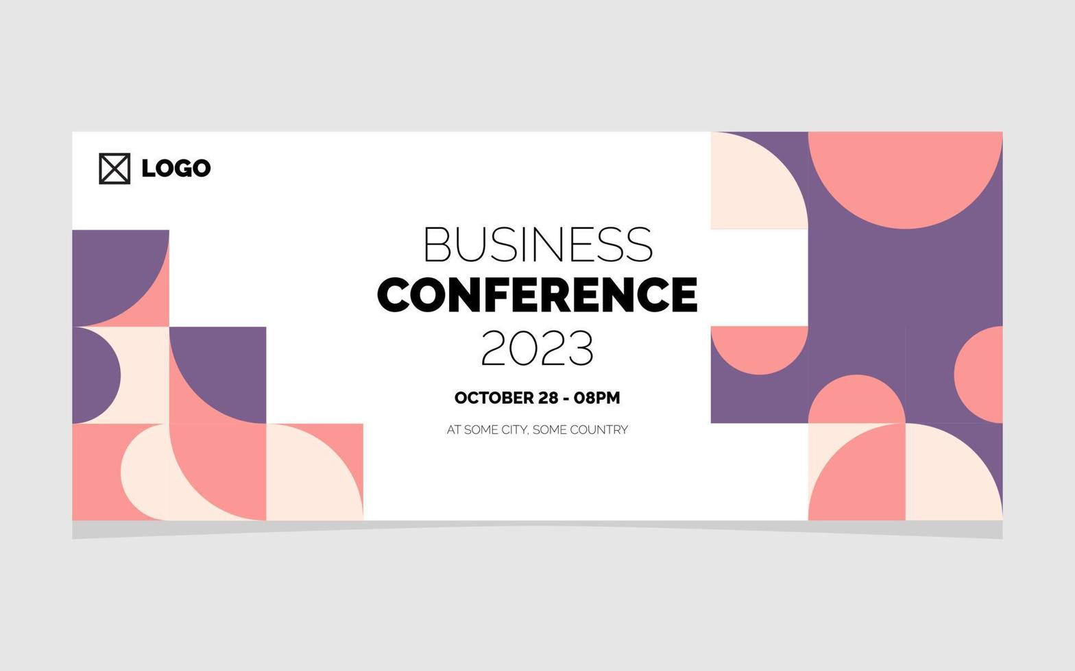 Business Conference 2023 Geometric Banner Design vector