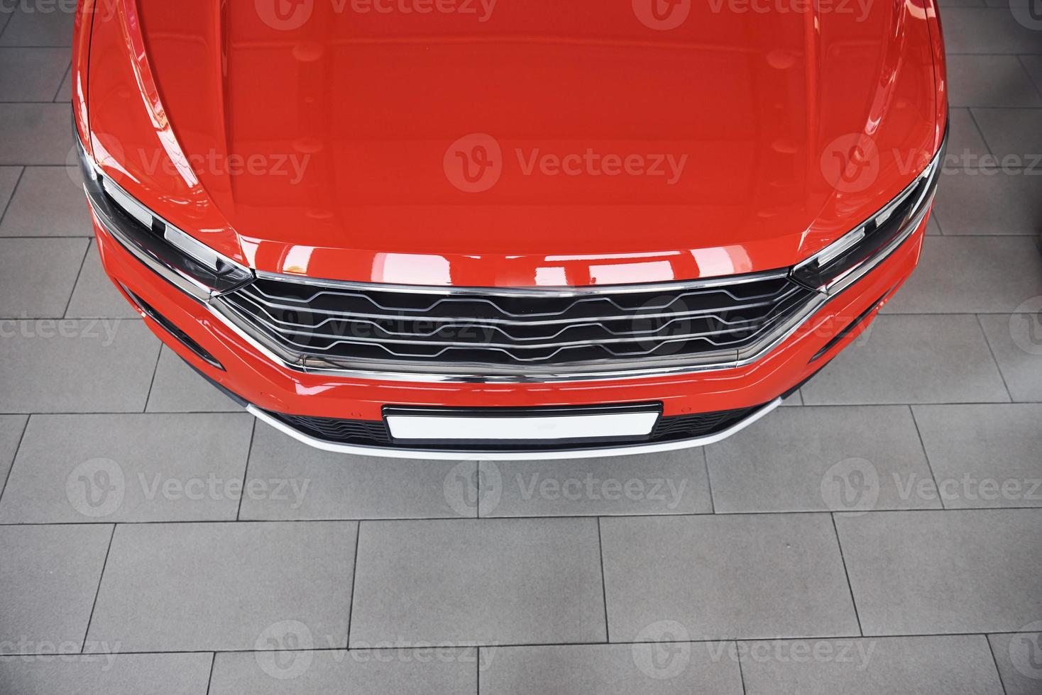 Particle close up view of modern brand new automobile photo