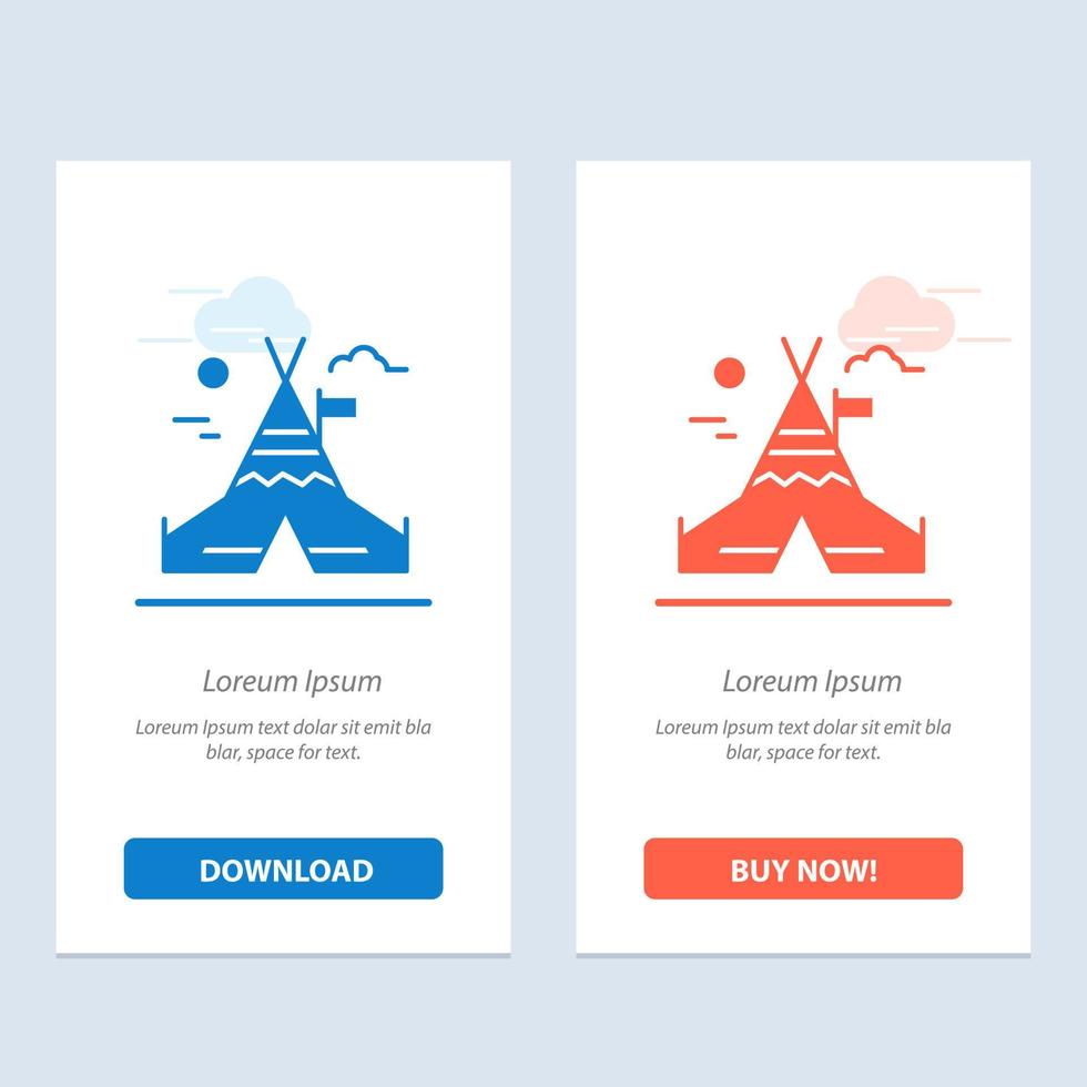 Fire Work Camp Canada  Blue and Red Download and Buy Now web Widget Card Template vector