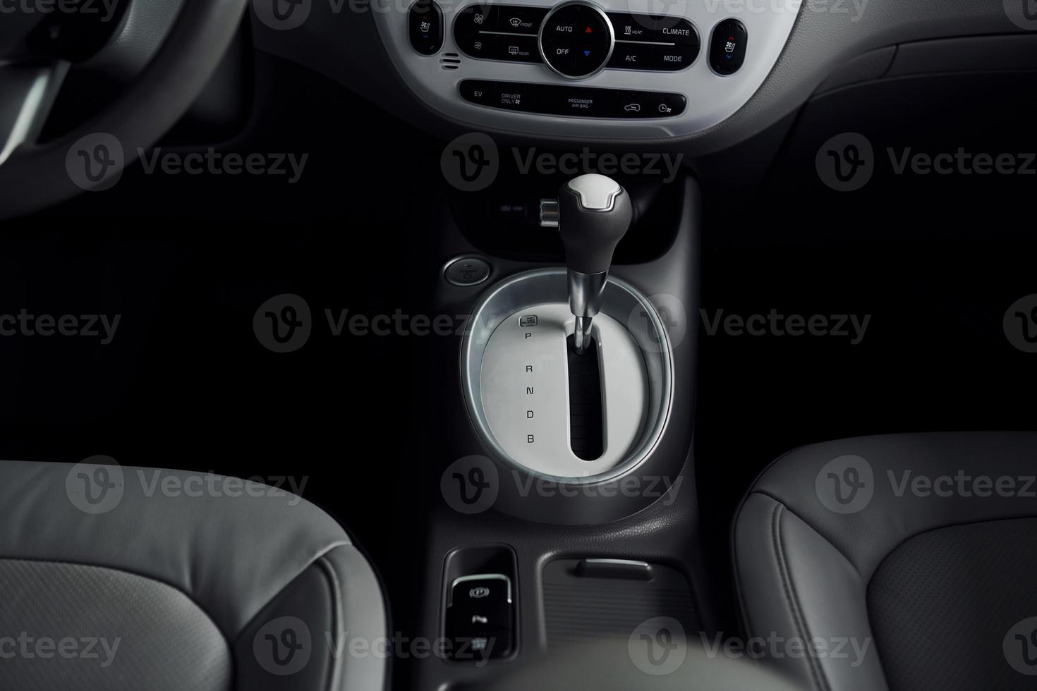 Close up view of new car's interior. Modern and luxury automobile photo