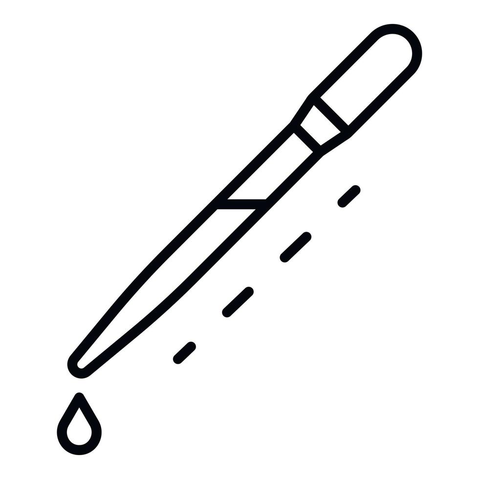 Medical dropper icon, outline style vector