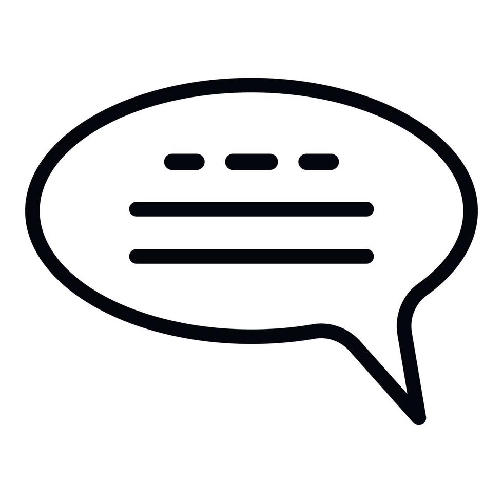 Round bubble chat icon, outline style vector