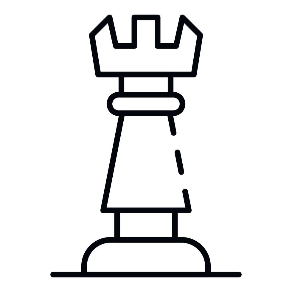 Chess rook icon, outline style vector