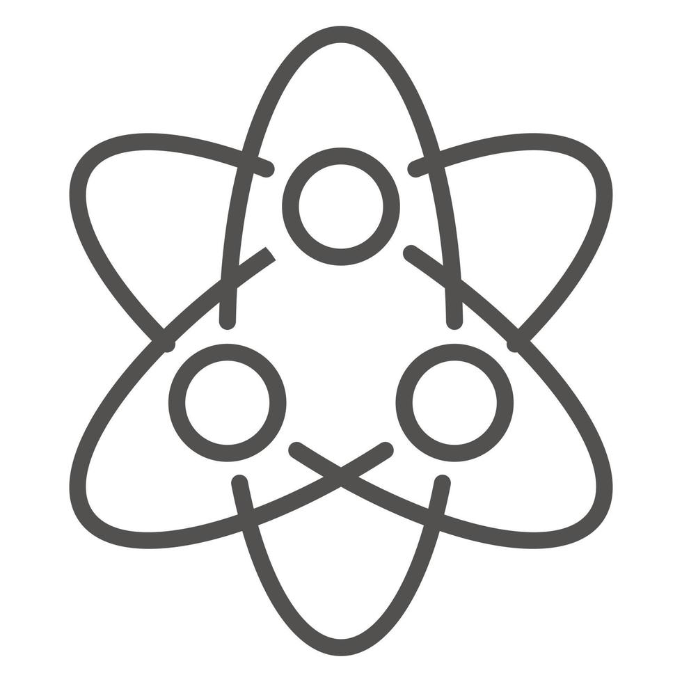 Atom icon, outline style vector