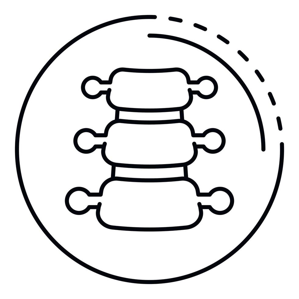 Part of spine icon, outline style vector