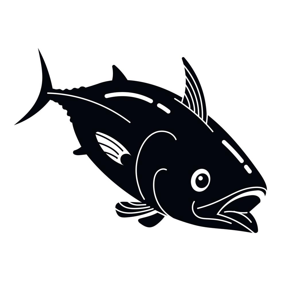 Tuna fish icon, simple style vector