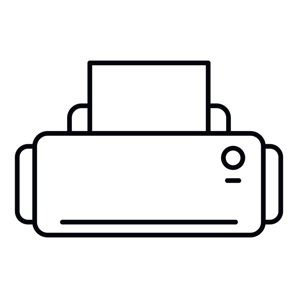 Home printer icon, outline style vector