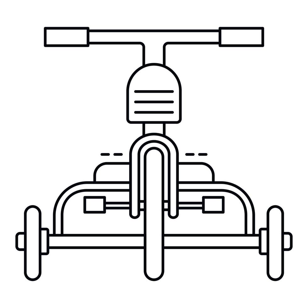 Front tricycle icon, outline style vector