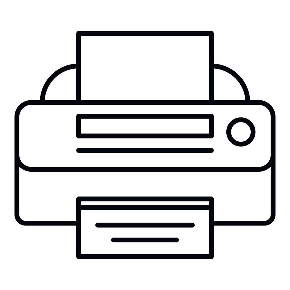 Photo printer icon, outline style vector