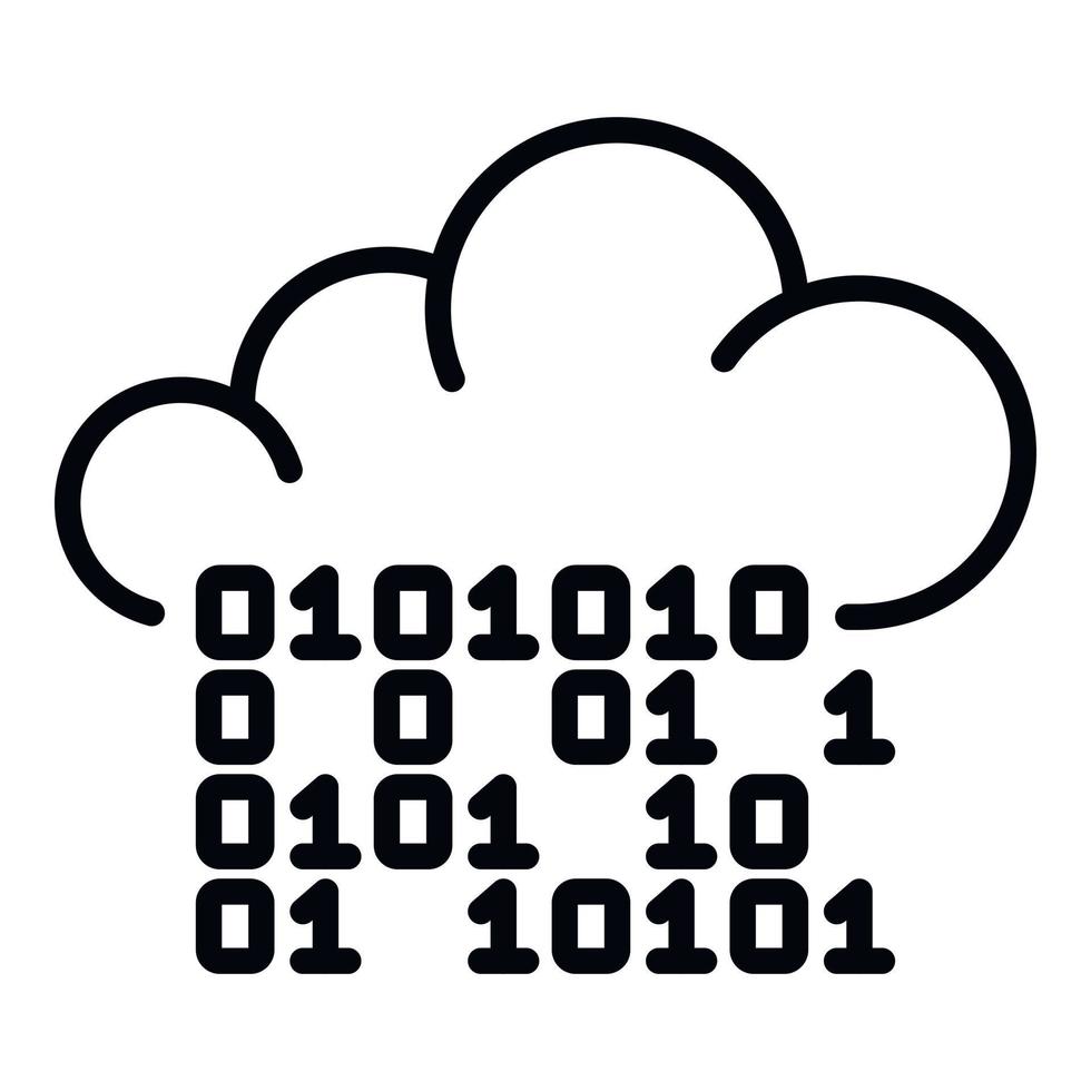Hacker code in the cloud icon, outline style vector