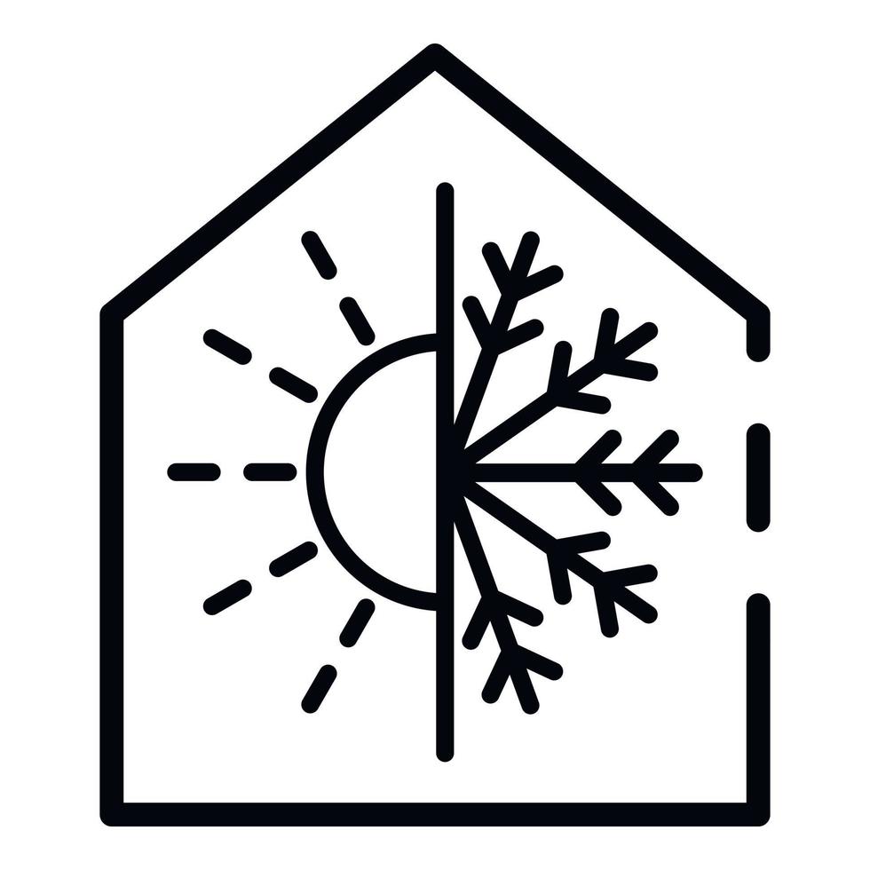 Climate control smart home icon, outline style vector