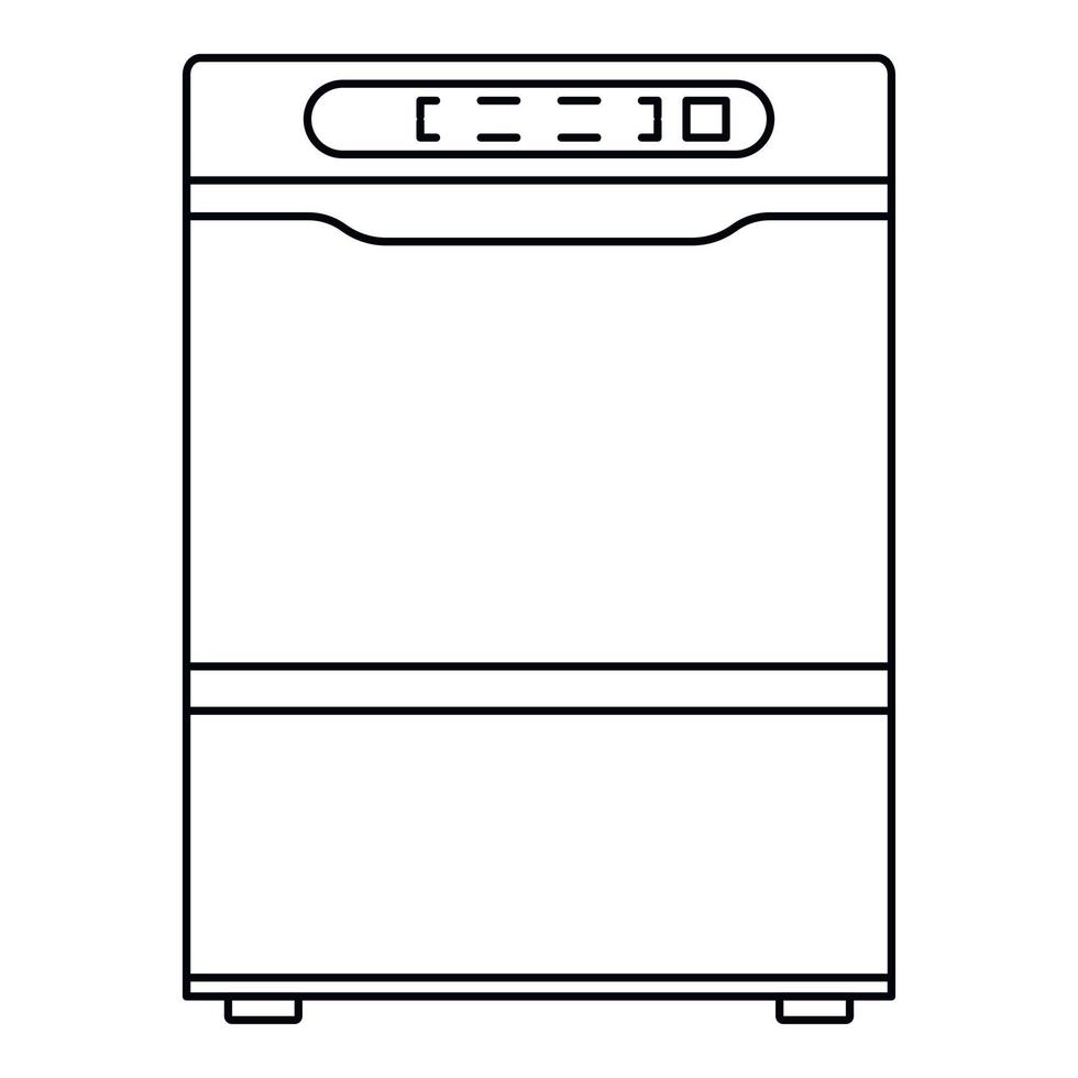 Modern dishwasher icon, outline style vector