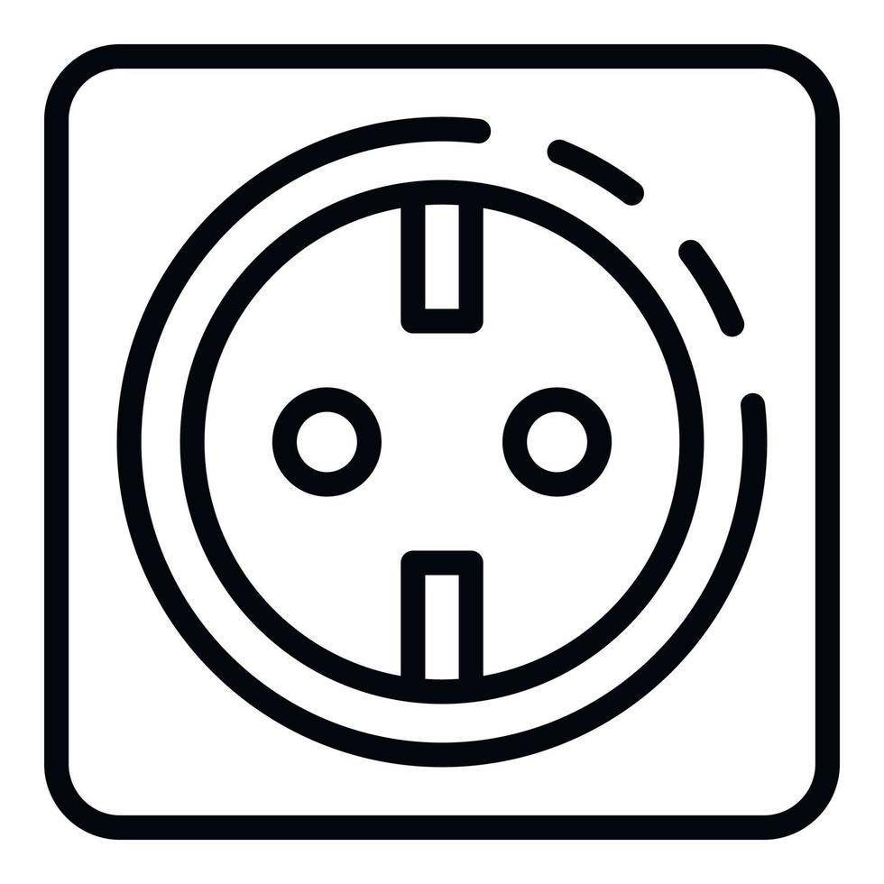 Smart socket icon, outline style vector