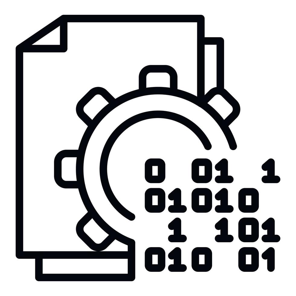 Malicious code in action icon, outline style vector