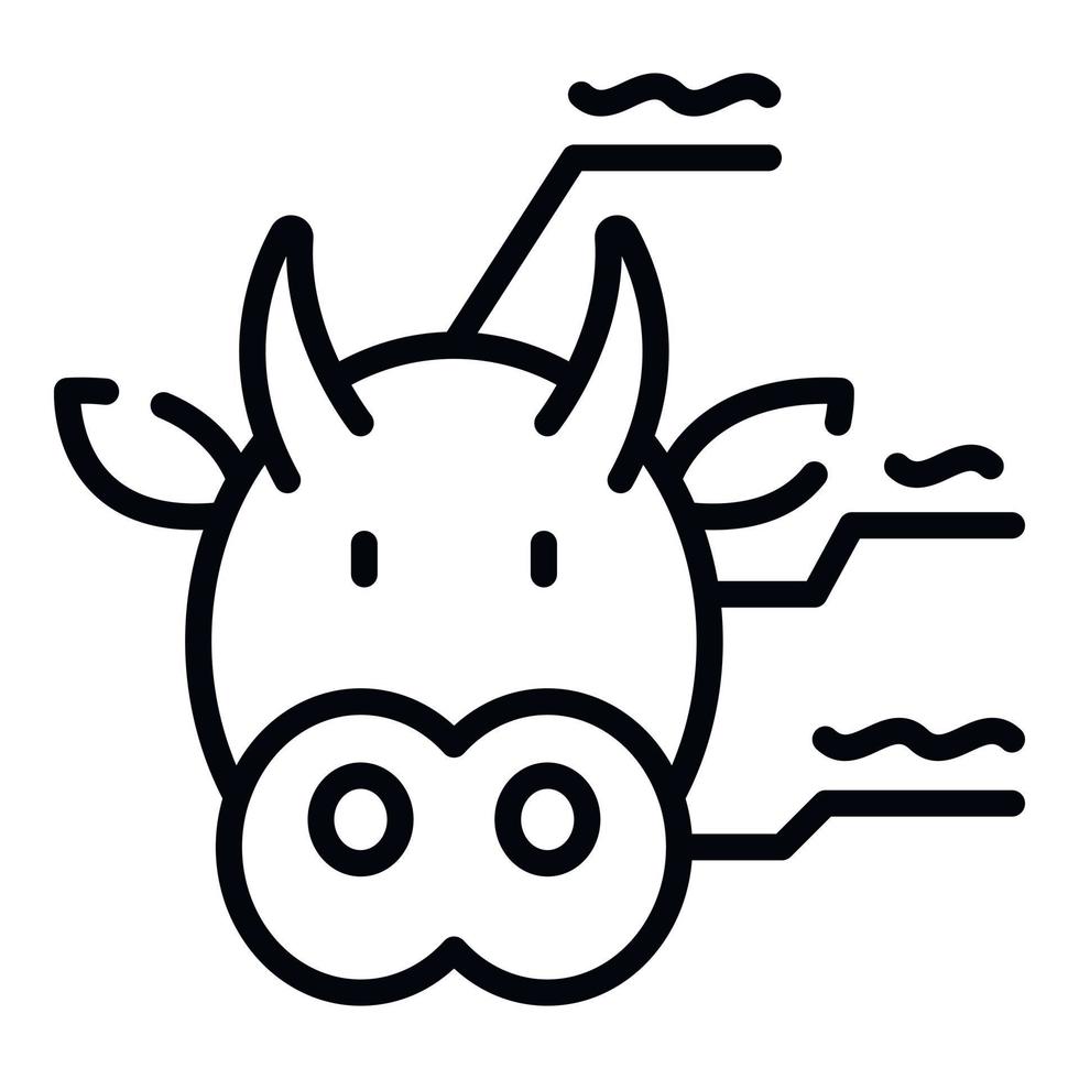 Cow genetics icon, outline style vector