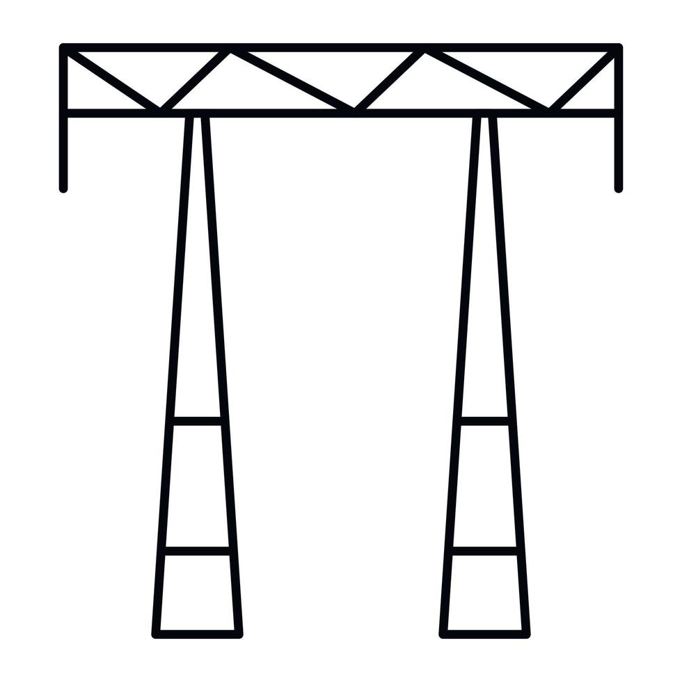 icono de torre eléctrica ac, estilo de esquema vector
