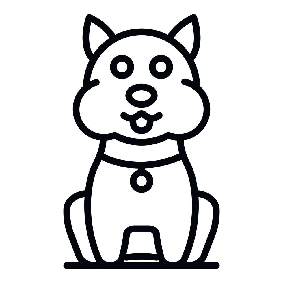 Mite on cat icon, outline style vector