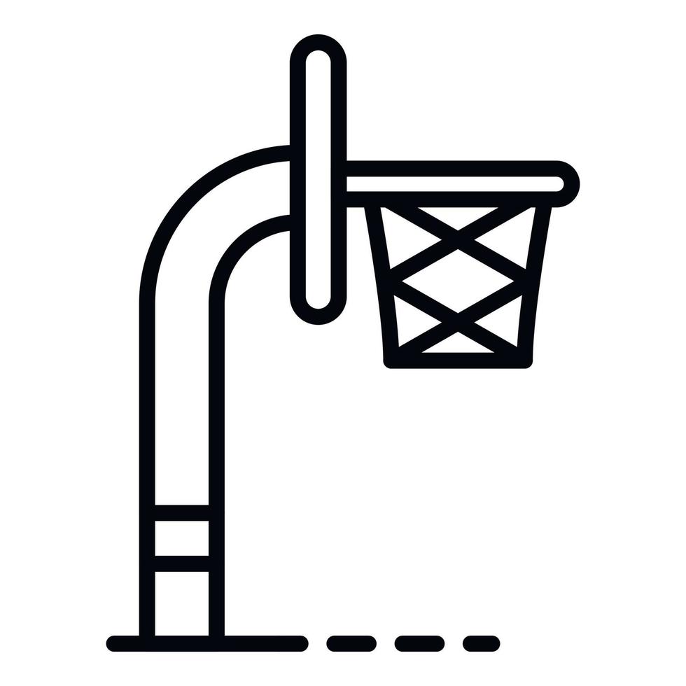 icono de la torre de baloncesto, estilo de esquema vector