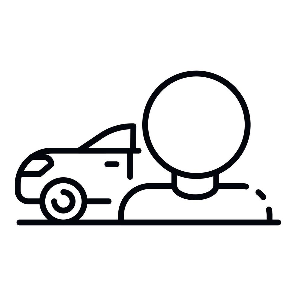 Man sell car icon, outline style vector