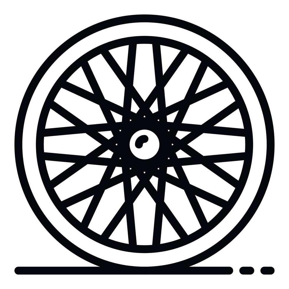 icono de rueda trasera de ciclismo, estilo de contorno vector