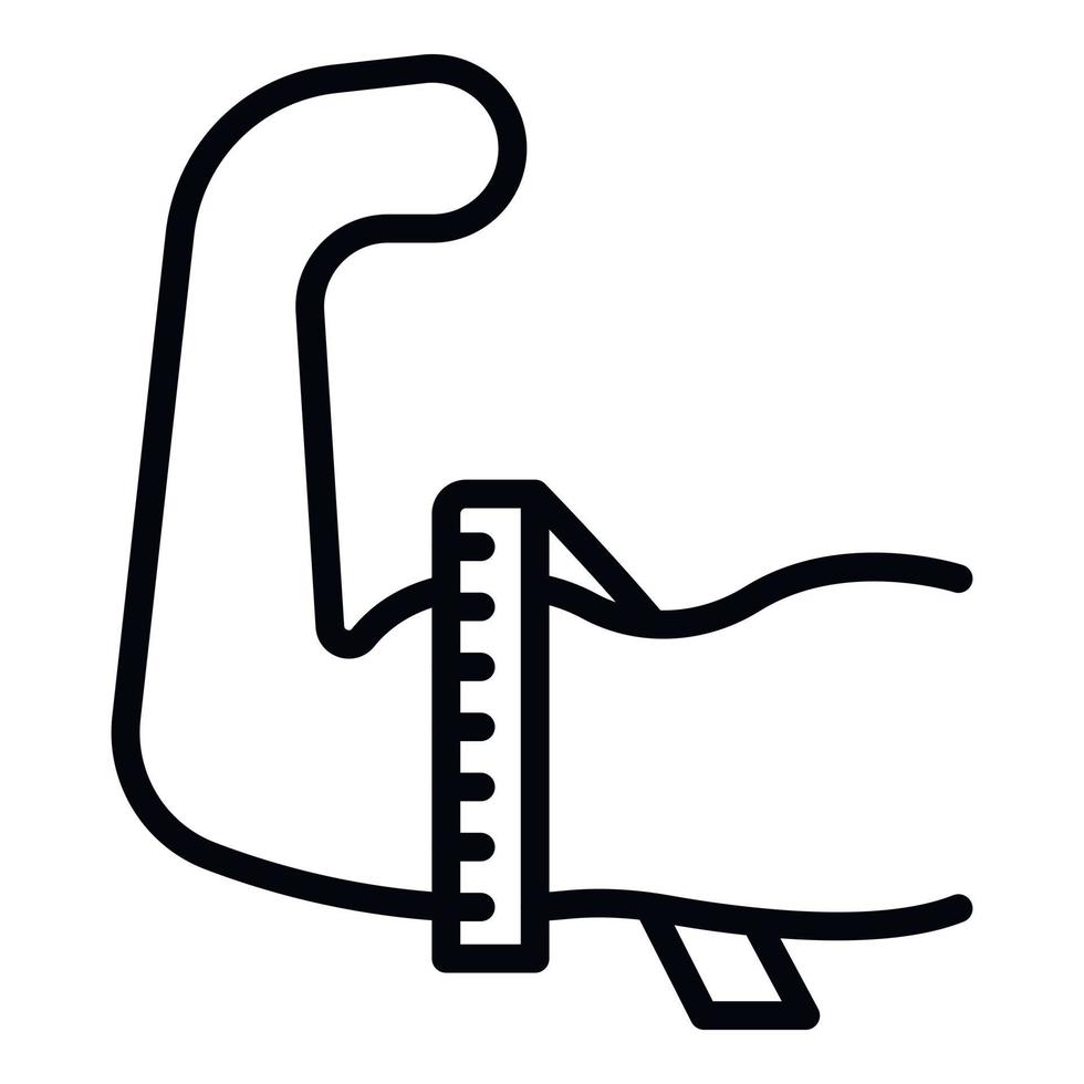 Measurement biceps icon, outline style vector
