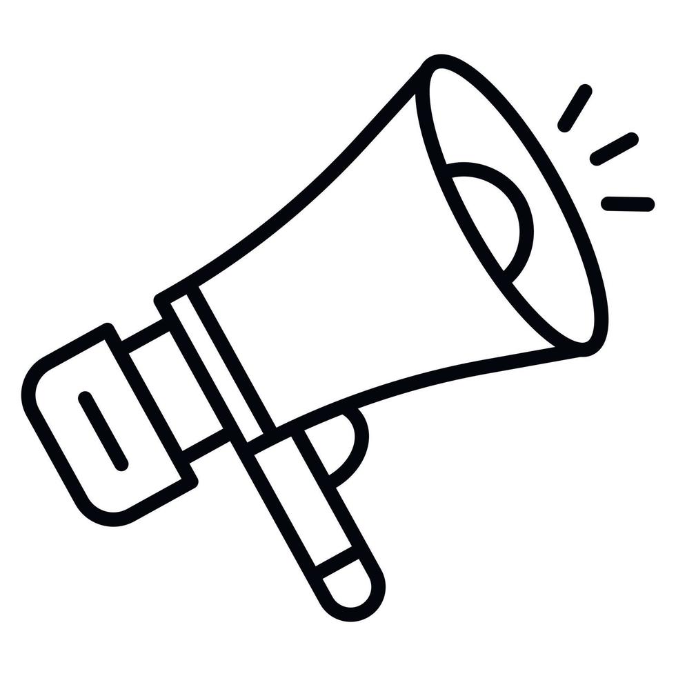 Media megaphone icon, outline style vector