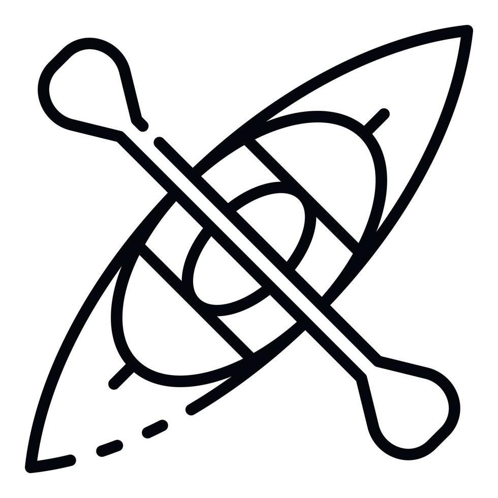 Modern kayak icon, outline style vector