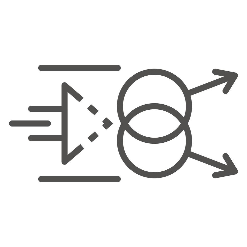 Atom distortion icon, outline style vector