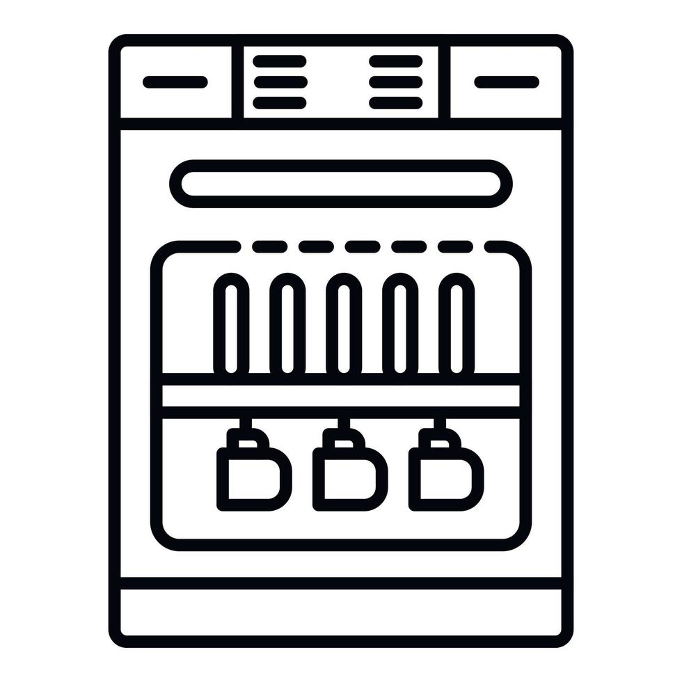 Dishwasher machine icon, outline style vector