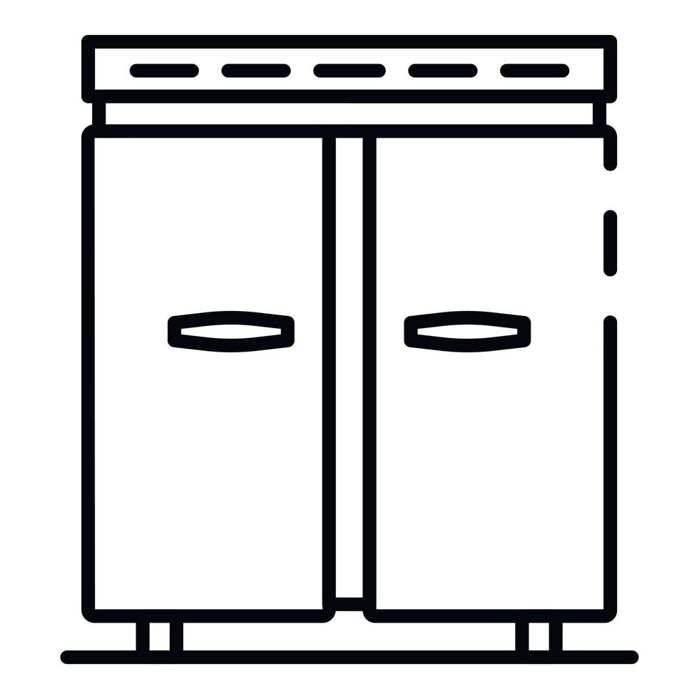 Big metal freezer icon, outline style vector